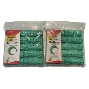 Green Plastic Snap-On Magnetic Rollers Set of 2